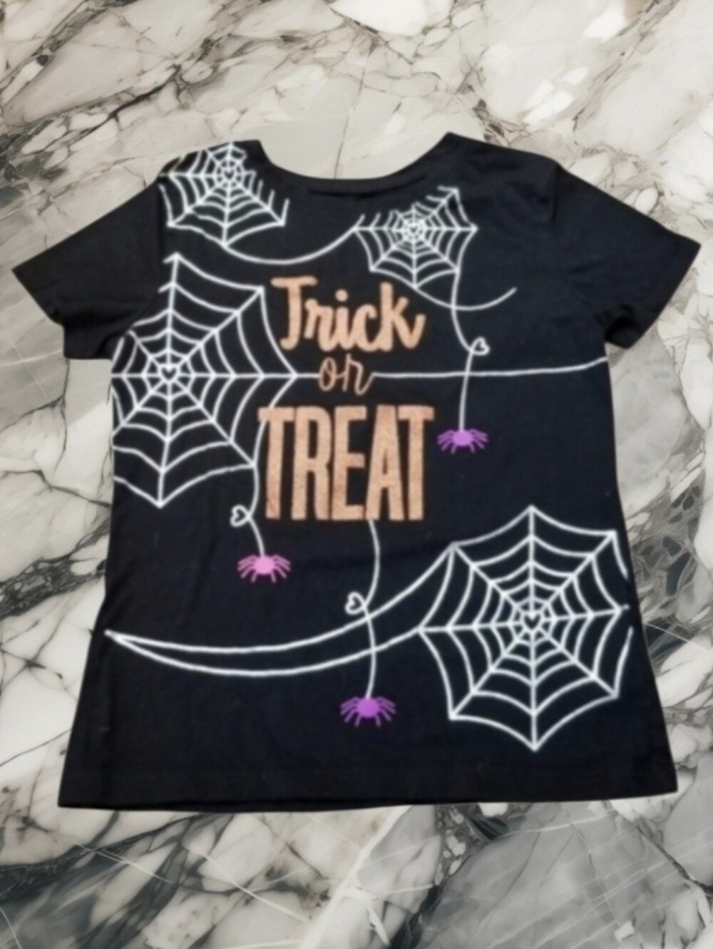 TRICK OR TREAT SPIDERS & WEBS LARGE BLACK T-SHIRT